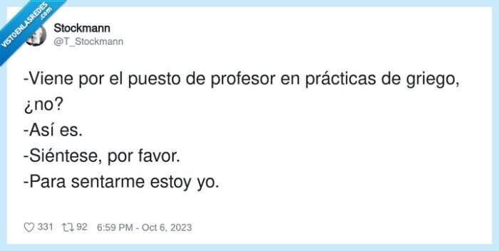 profesor,griego,entrevista,sentarse,sarcasmo